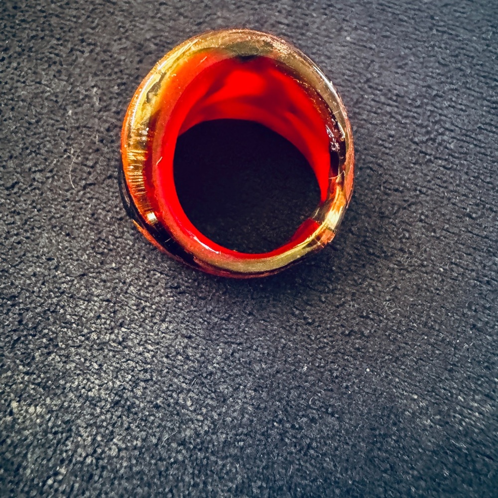 🔸 Vibrant Abstract Murano Glass Vintage Ring 🔸 - Picture 3 of 6